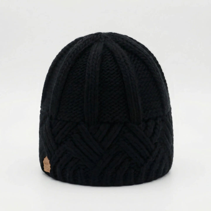 Knitova - Gorro de punto acanalado con puño doblado
