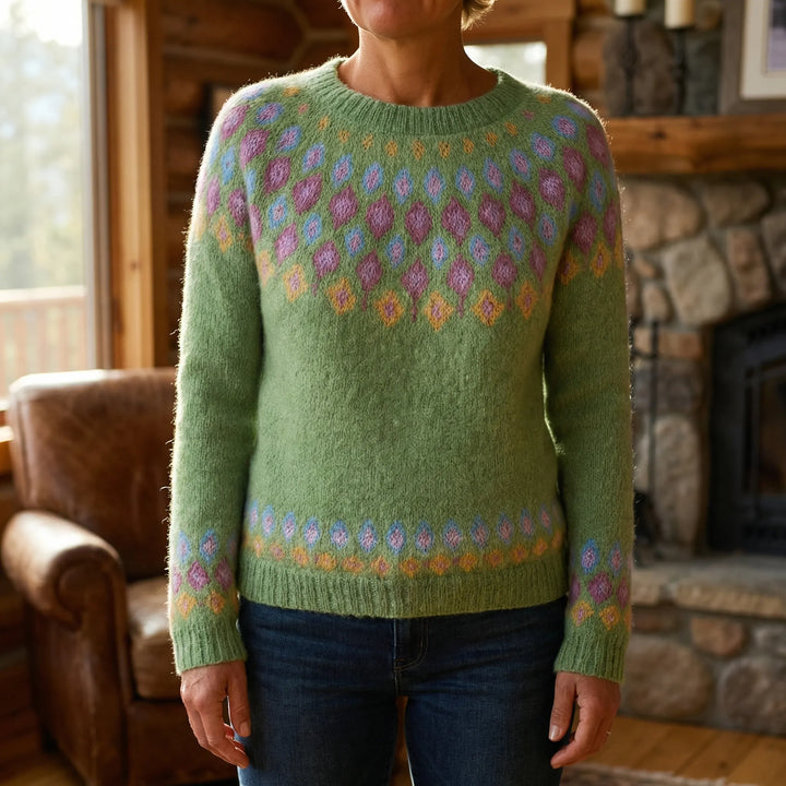 Knitvara - Jersey de cuello redondo con estampado Fair Isle