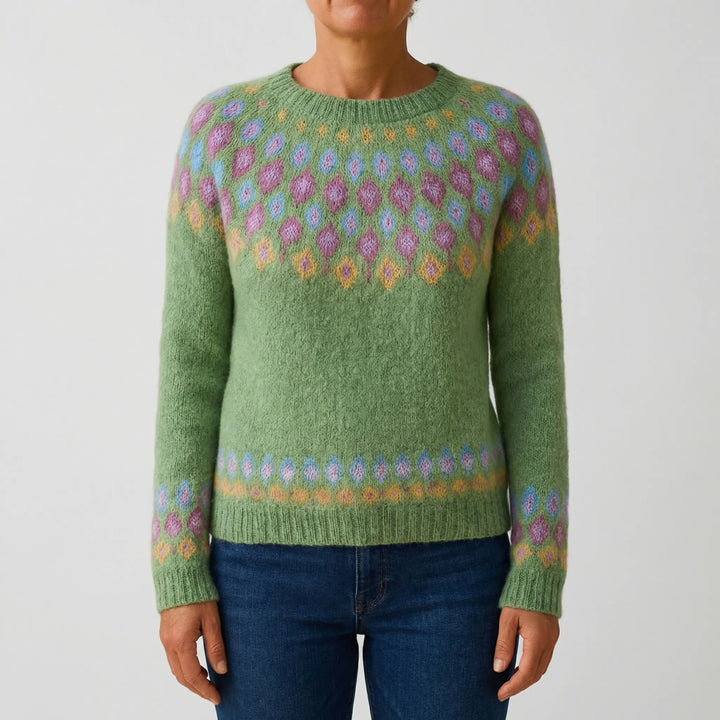 Knitvara - Jersey de cuello redondo con estampado Fair Isle