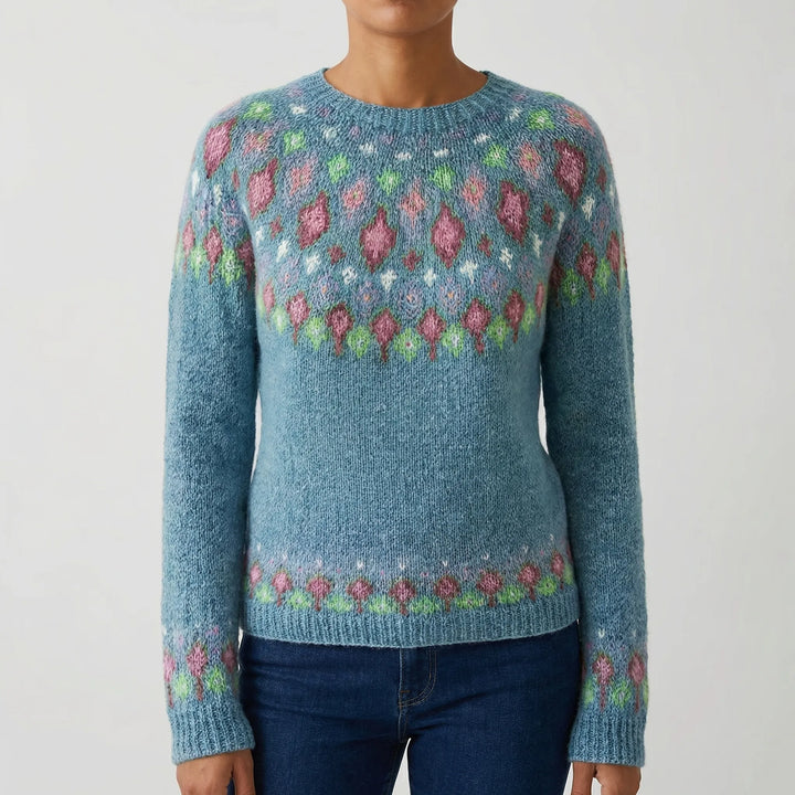 Knitvara - Jersey de cuello redondo con estampado Fair Isle
