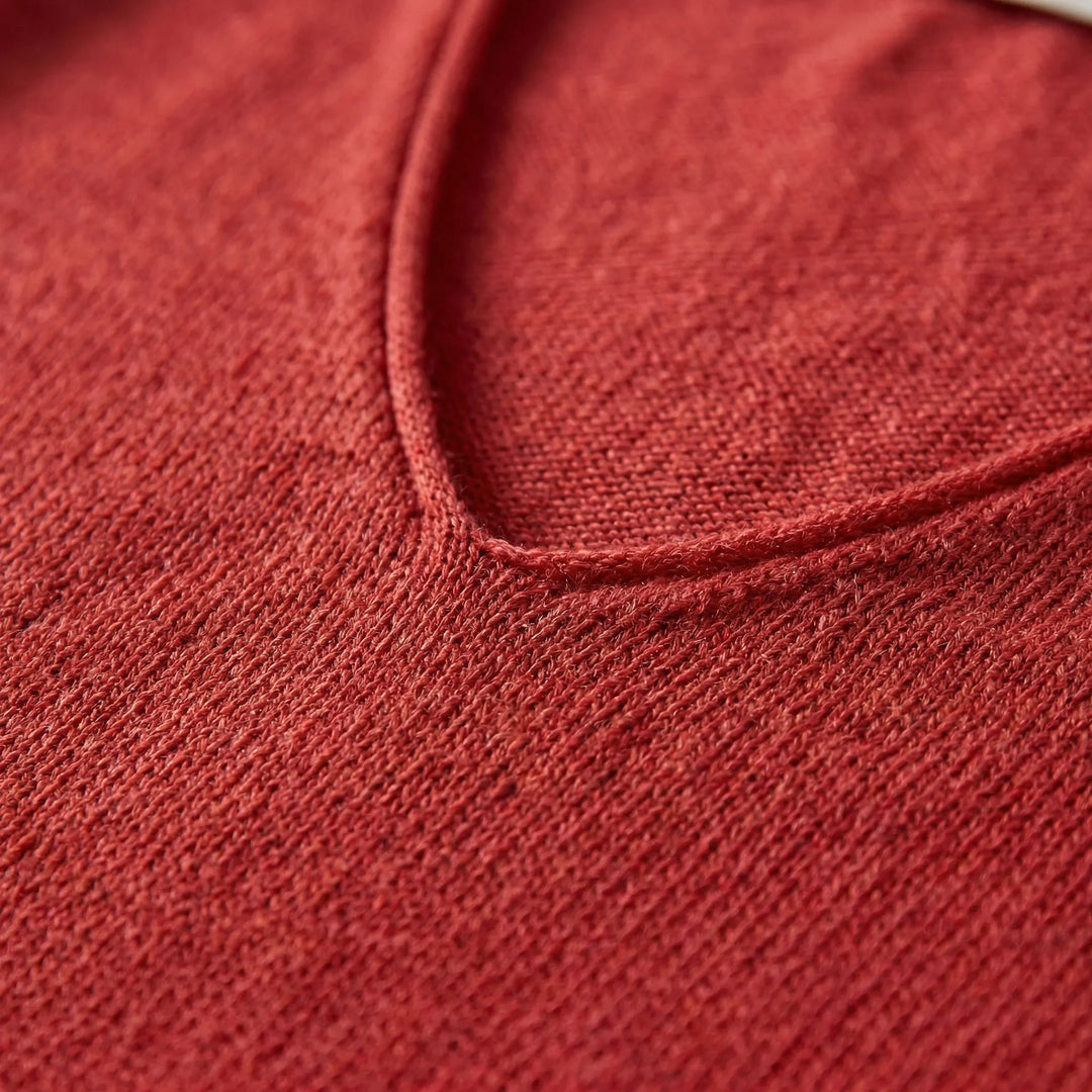 Knivara - Top de punto con cuello en V para mujer