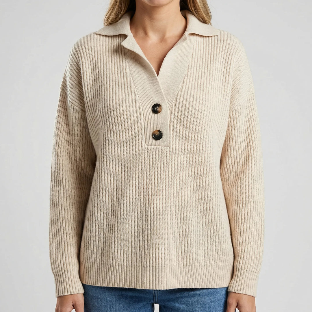 Lapriva - Jersey de cuello con solapa acanalada