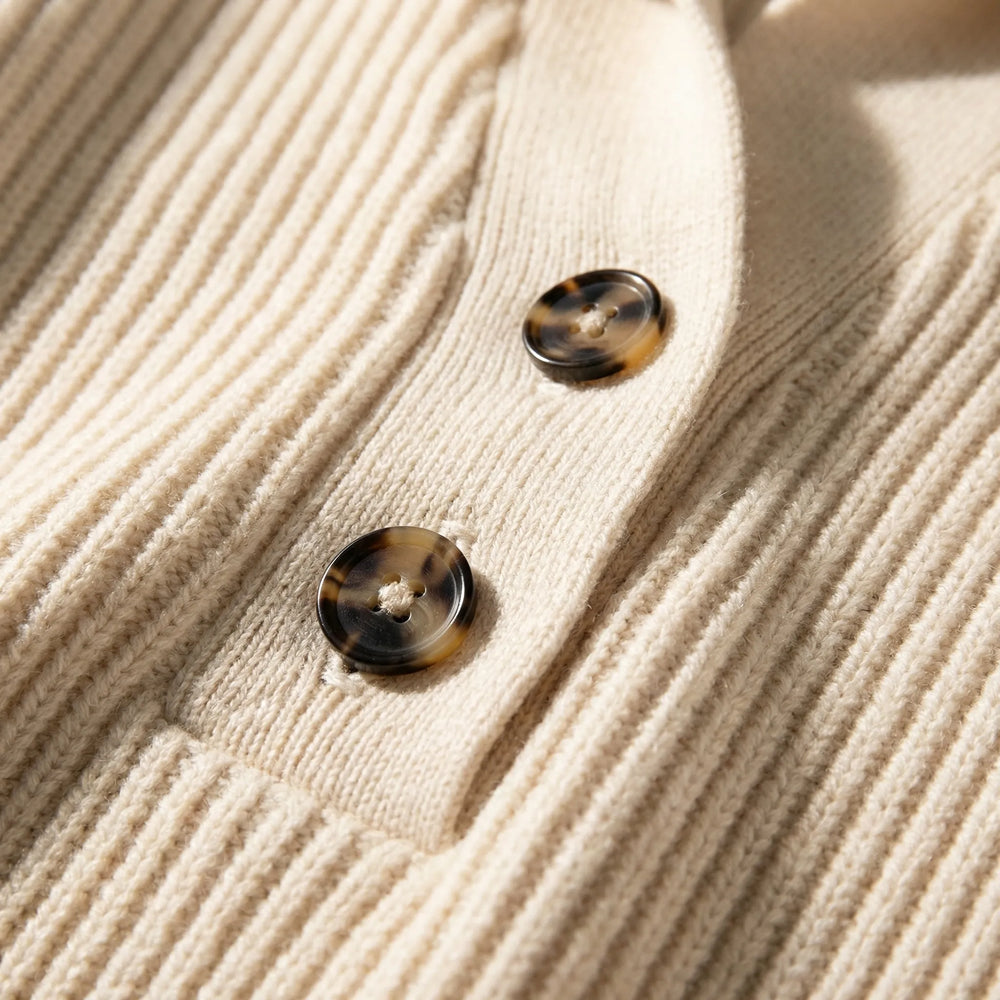 Lapriva - Jersey de cuello con solapa acanalada