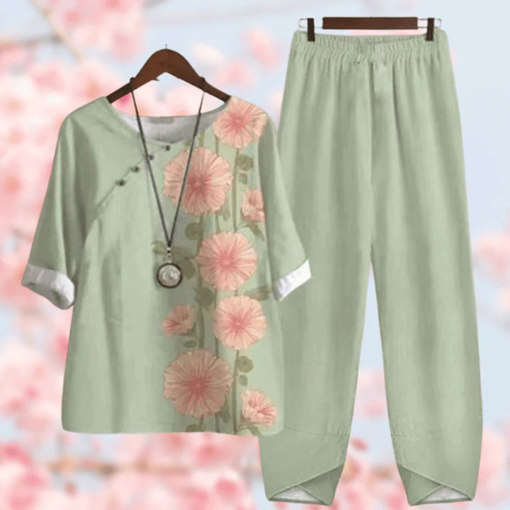 Conjunto de dos piezas con estampado floral vintage