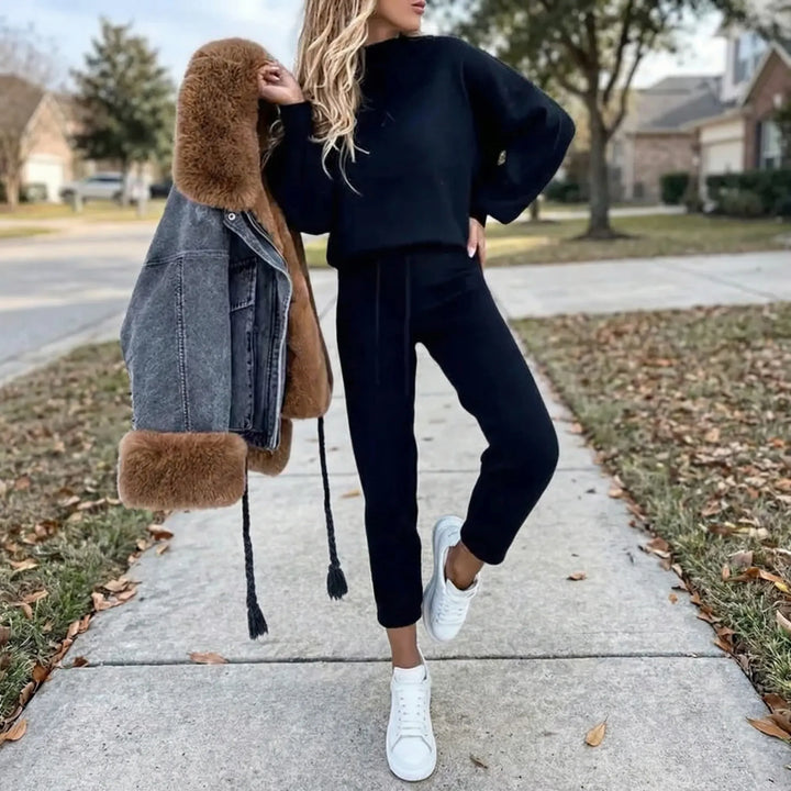 Lounovex - Conjunto a juego de sudadera y pantalón deportivo