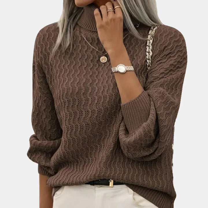 Suéter de Cuello Alto Argyle Clásico para Mujeres