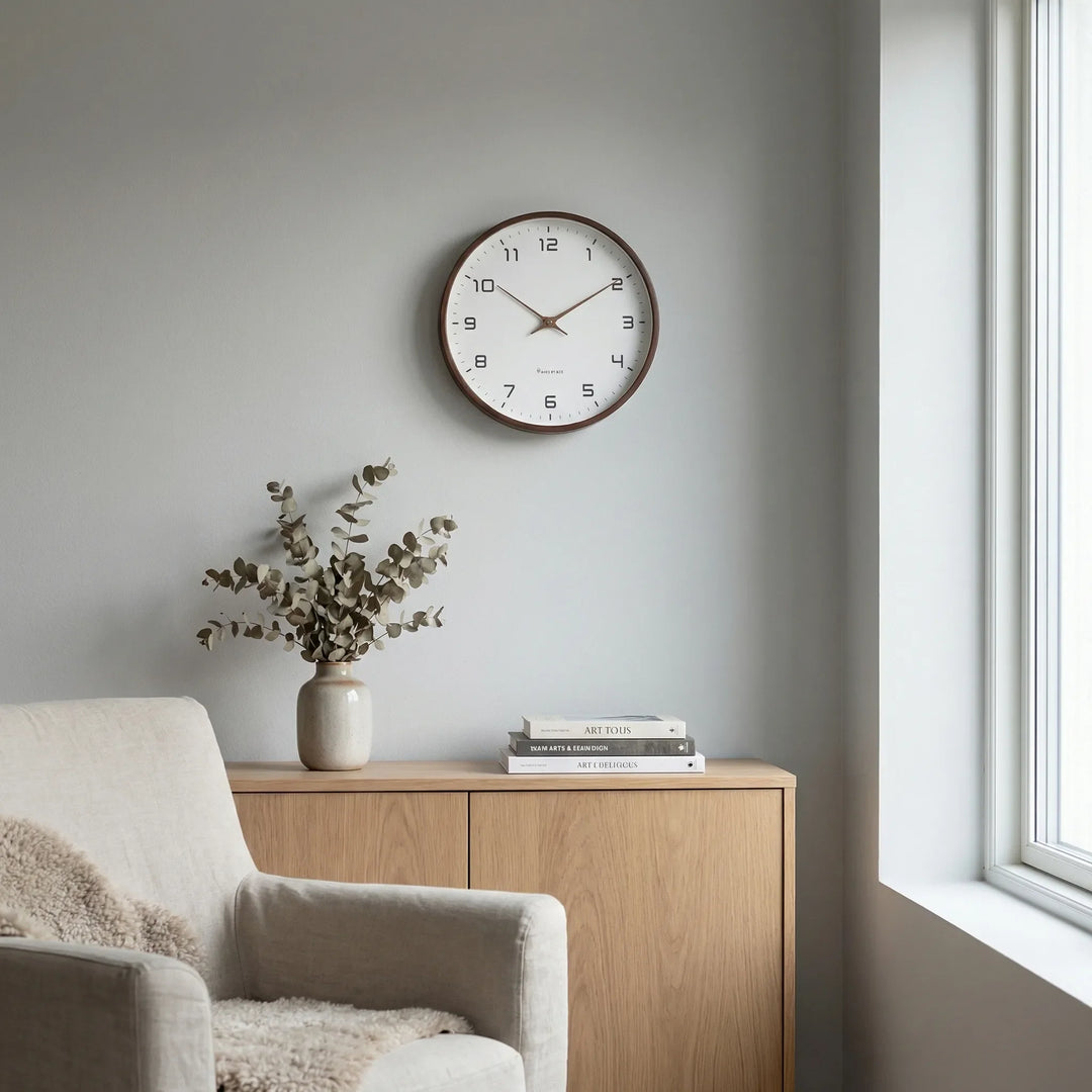Lunvik - Reloj de pared redondo minimalista escandinavo