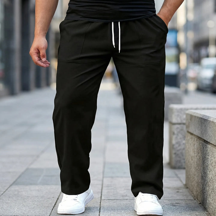 Luxtrend - Pantalones de pierna recta con cintura elástica