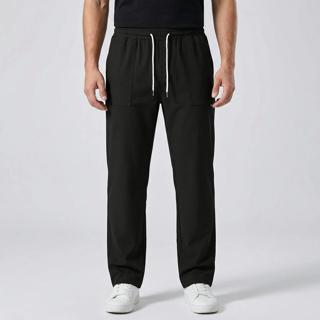 Luxtrend - Pantalones de pierna recta con cintura elástica