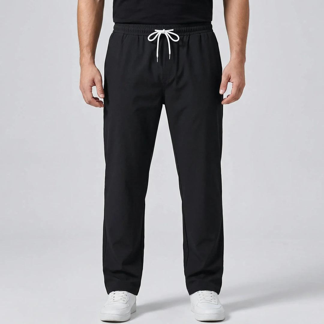 Luxtrend - Pantalones de pierna recta con cintura elástica