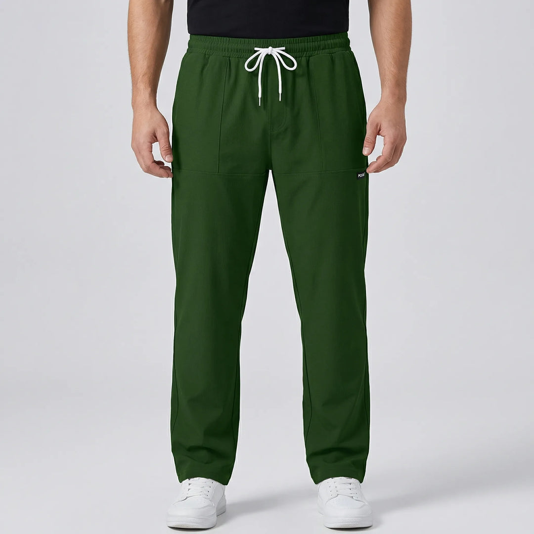 Luxtrend - Pantalones de pierna recta con cintura elástica