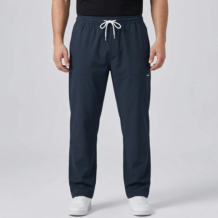 Luxtrend - Pantalones de pierna recta con cintura elástica