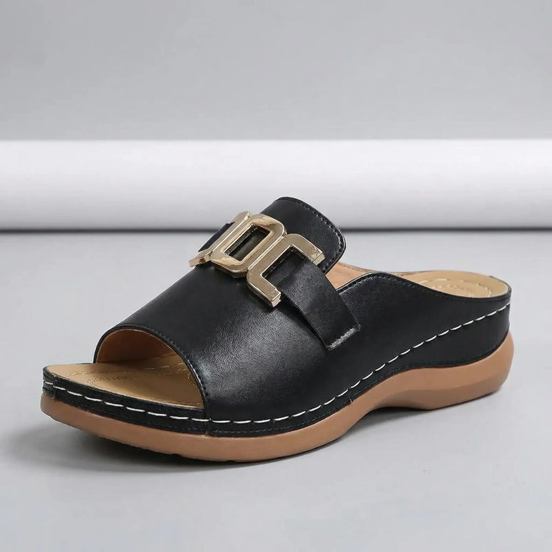 Luxvela - Sandalias de cuña con punta abierta