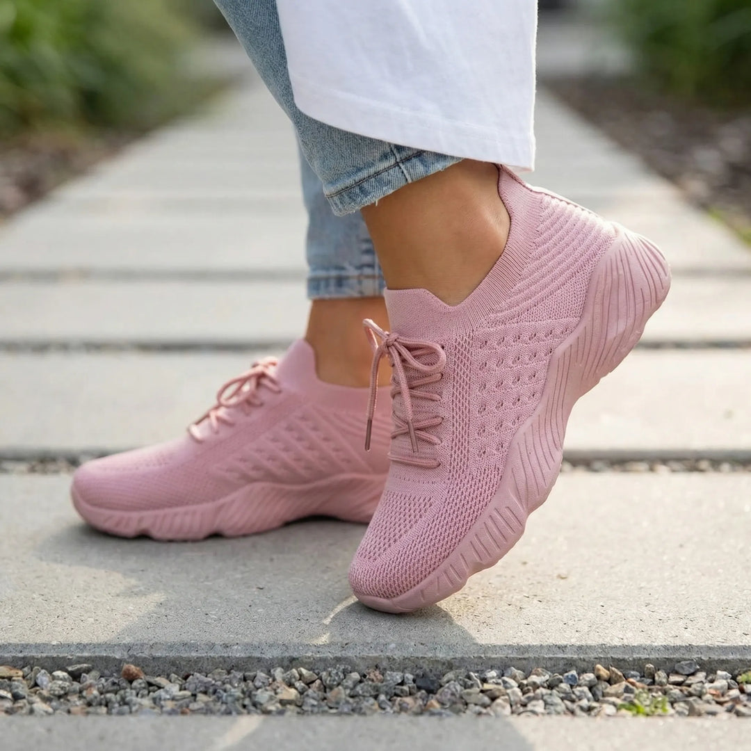 Lyvora - Zapatillas de punto transpirables con cordones