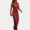 Mono con Brillo y Cintura Tie para Mujeres