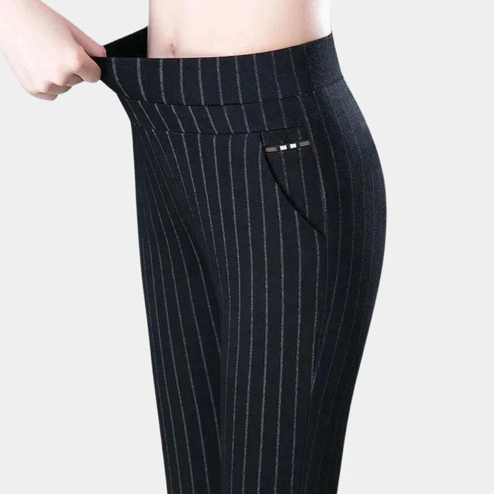 Pantalones elásticos de cintura alta con corte cómodo