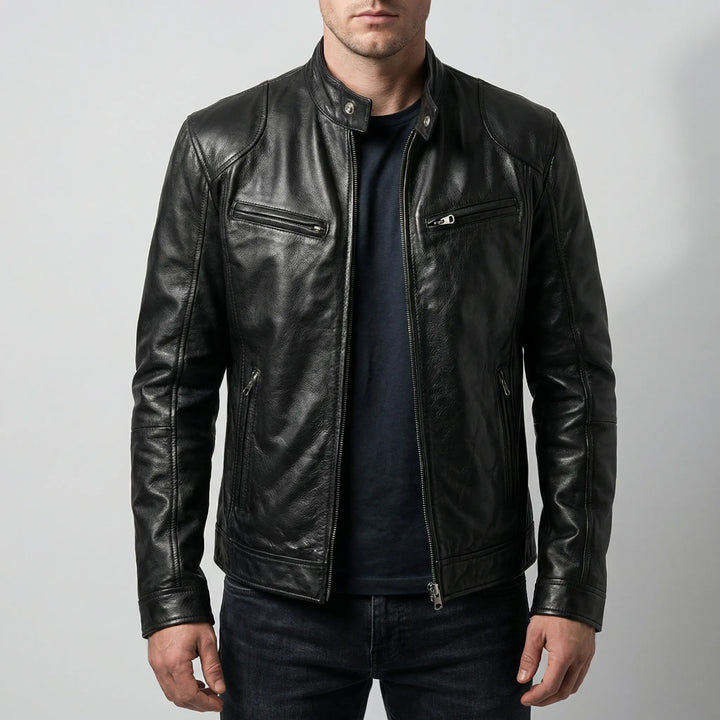 Maverik - Chaqueta clásica estilo motociclista con cremallera