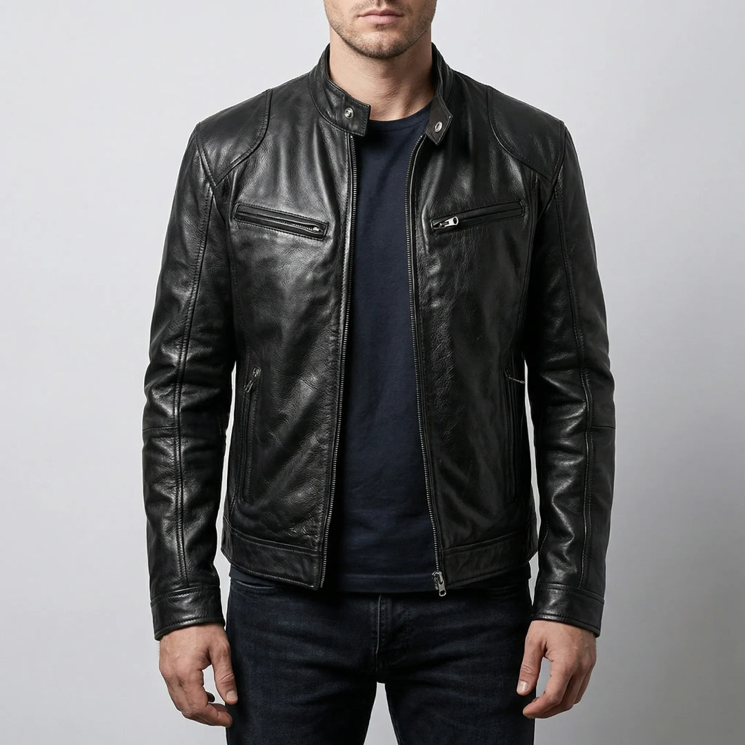 Maverik - Chaqueta clásica estilo motociclista con cremallera