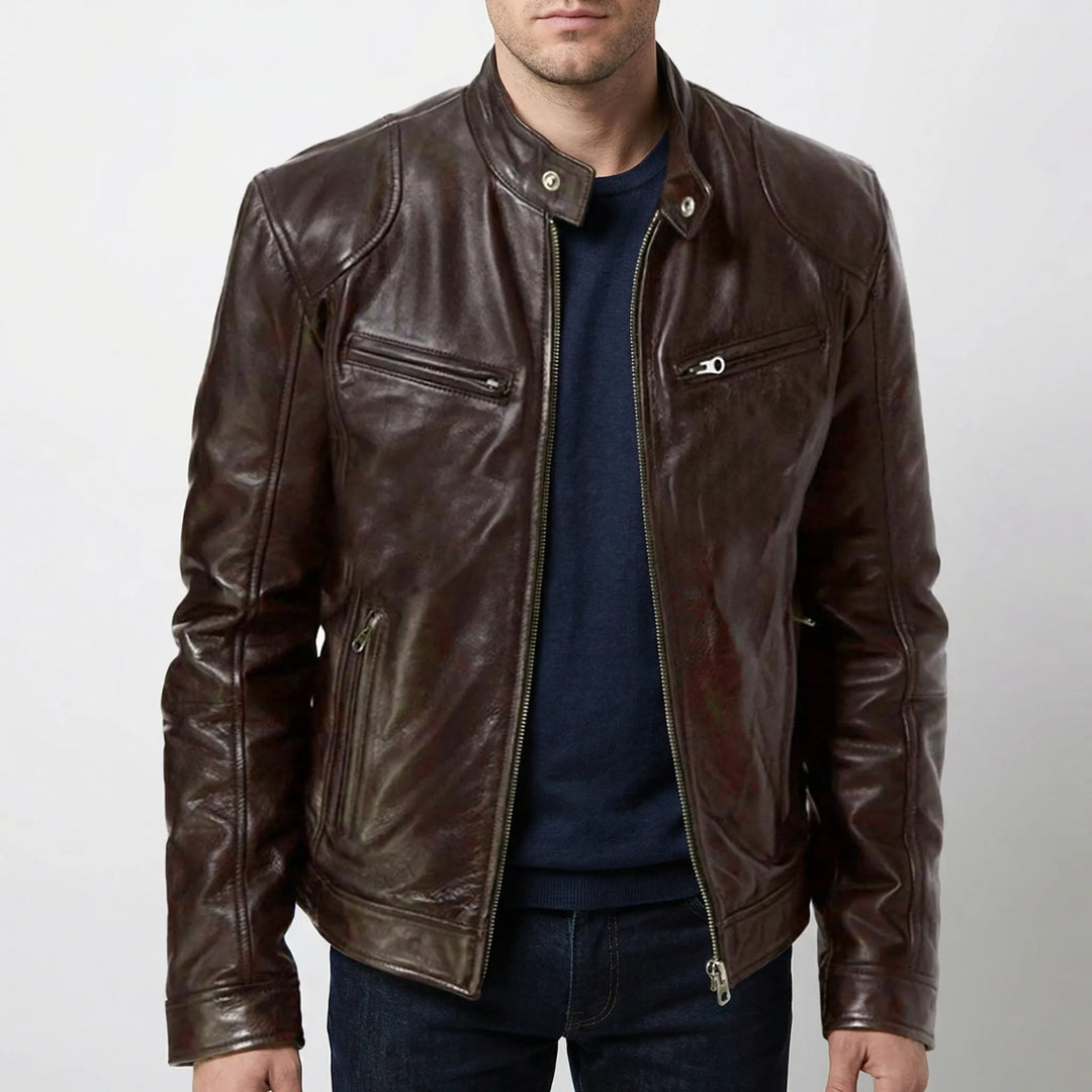 Maverik - Chaqueta clásica estilo motociclista con cremallera