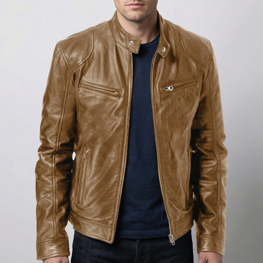 Maverik - Chaqueta clásica estilo motociclista con cremallera