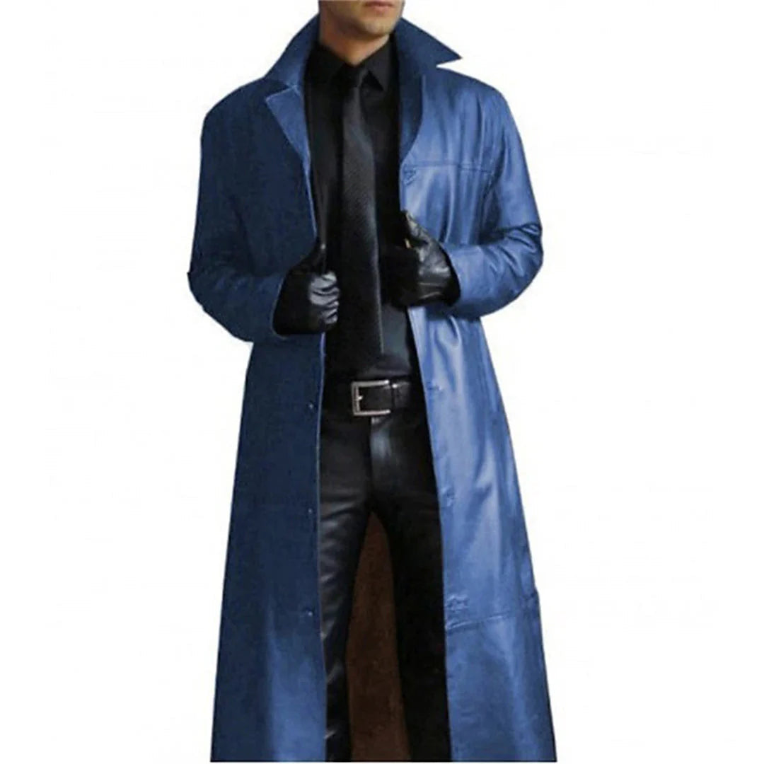 Abrigo largo de invierno de imitación de piel para hombre