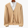 Cardigan con Cuello en V y Botones para Hombres – Capa de Punto Clásico