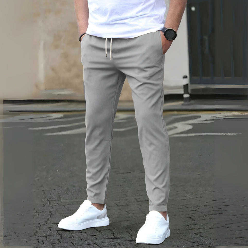 Pantalones Con Cordones Ajustados Para Hombres