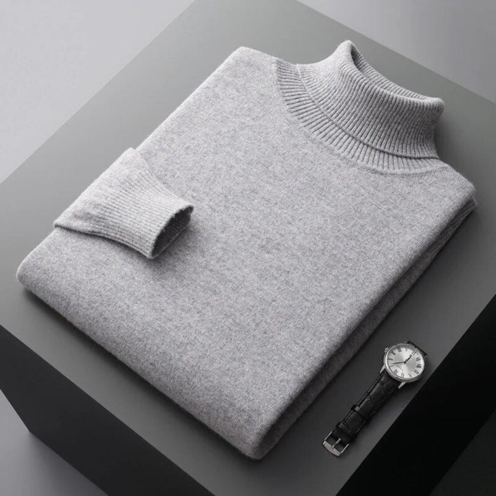 Suéter de Cuello Alto para Hombre – Capa Elegante con Apariencia Refinada