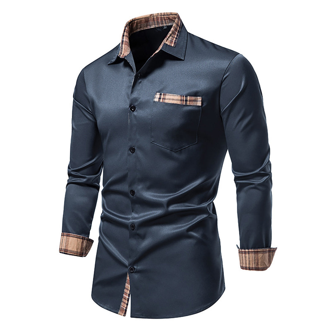Camisa con detalles de cuadros refinados