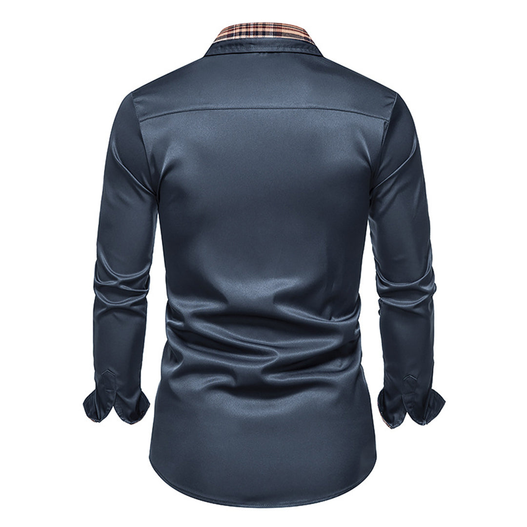Camisa con detalles de cuadros refinados