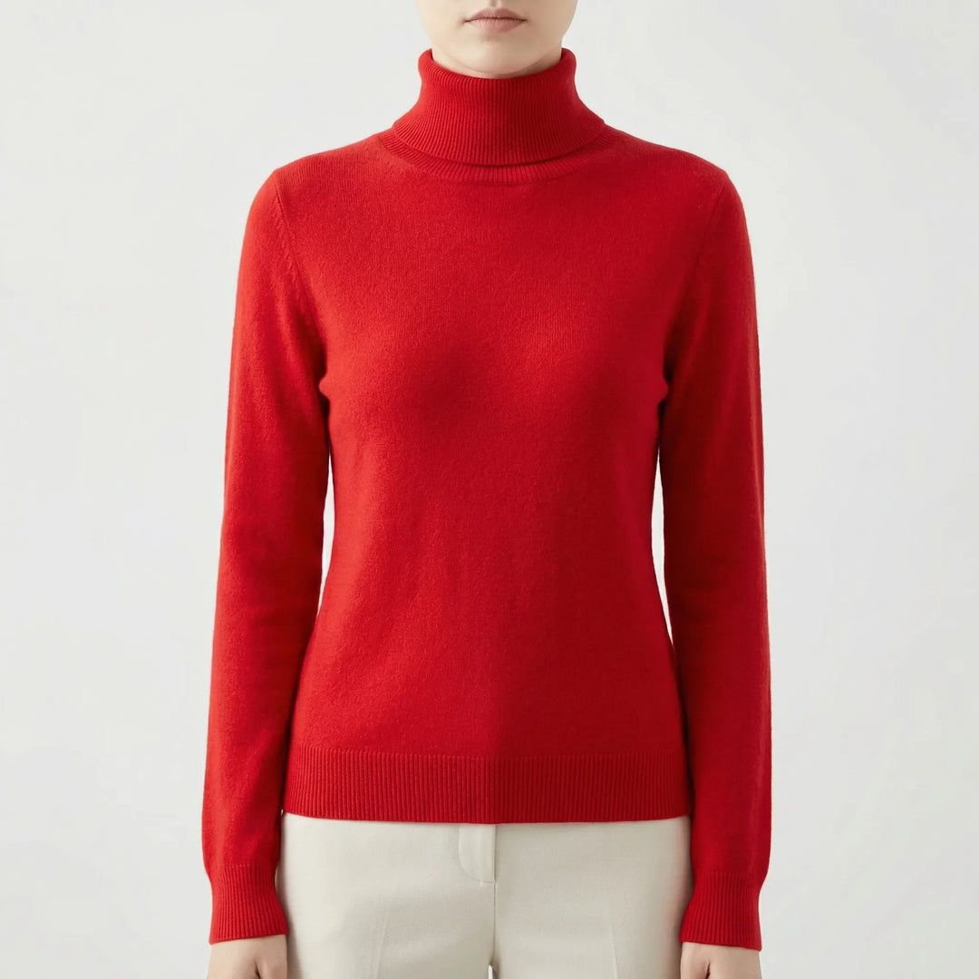 Neckova - Jersey de cuello alto de punto fino de corte ajustado