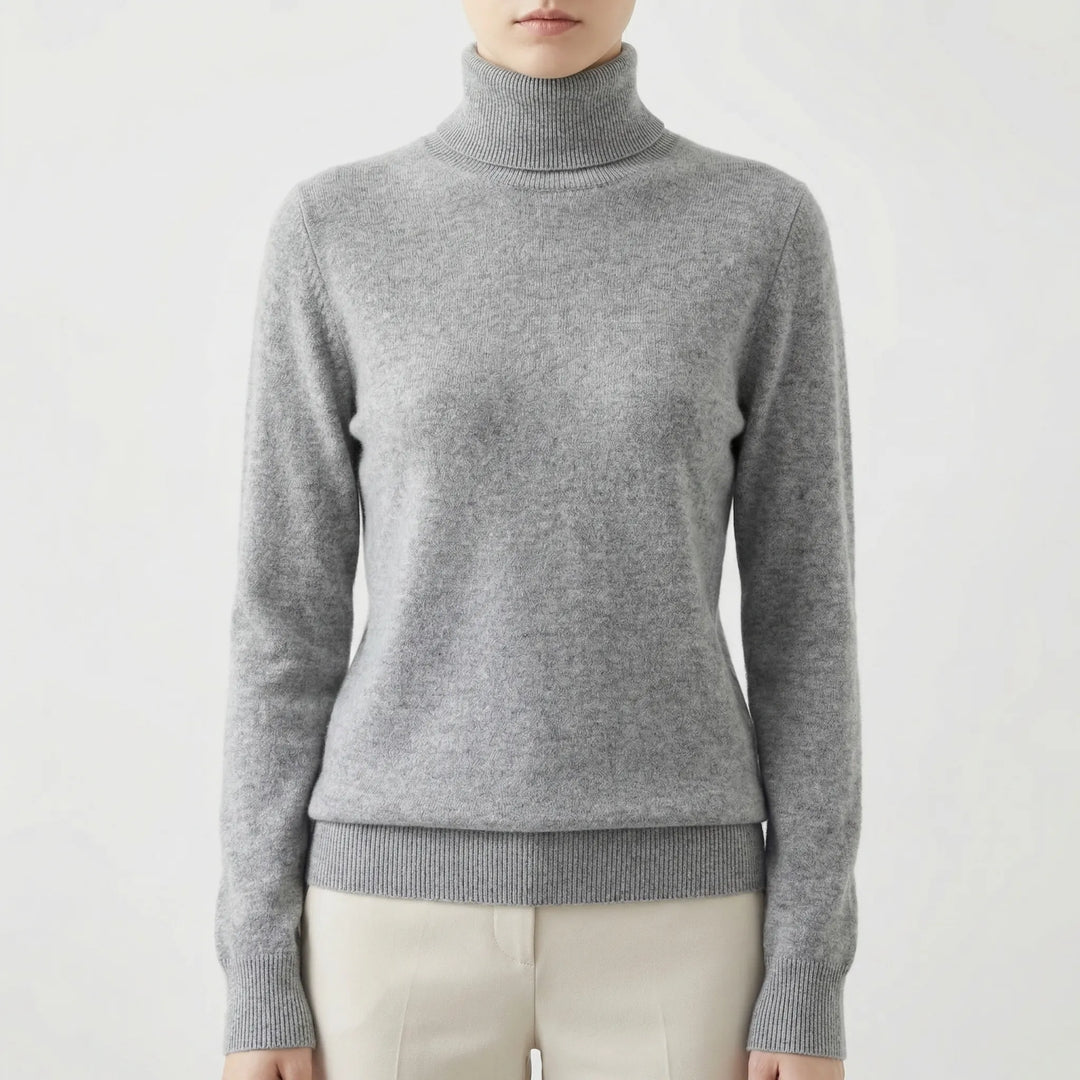 Neckova - Jersey de cuello alto de punto fino de corte ajustado