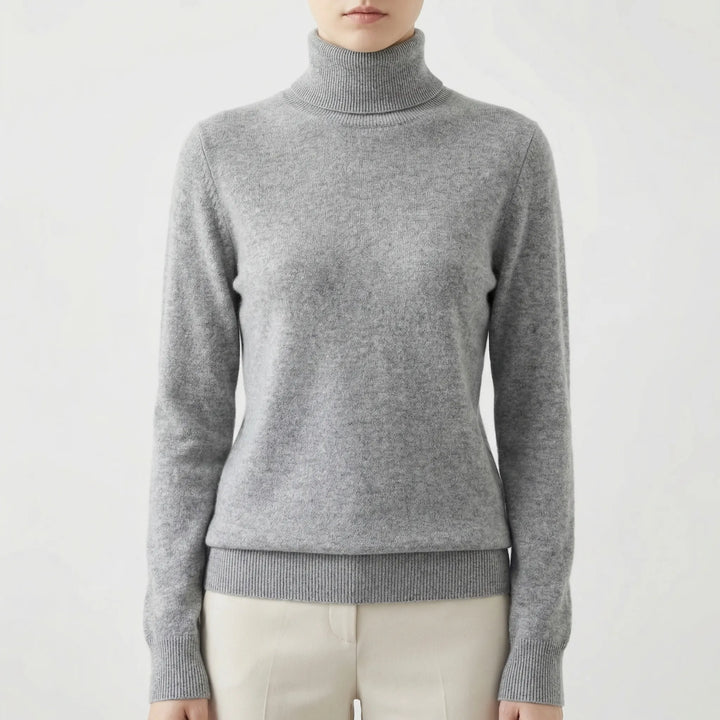 Neckova - Jersey de cuello alto de punto fino de corte ajustado