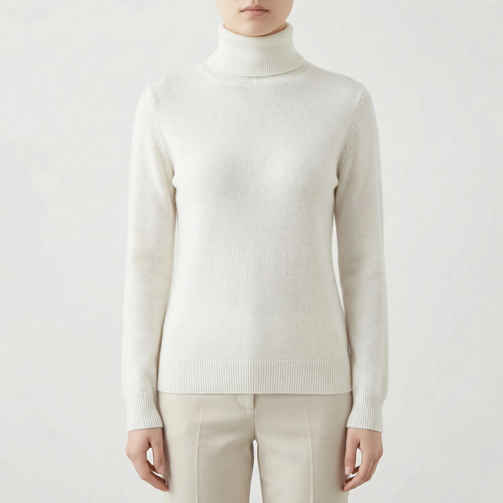 Neckova - Jersey de cuello alto de punto fino de corte ajustado