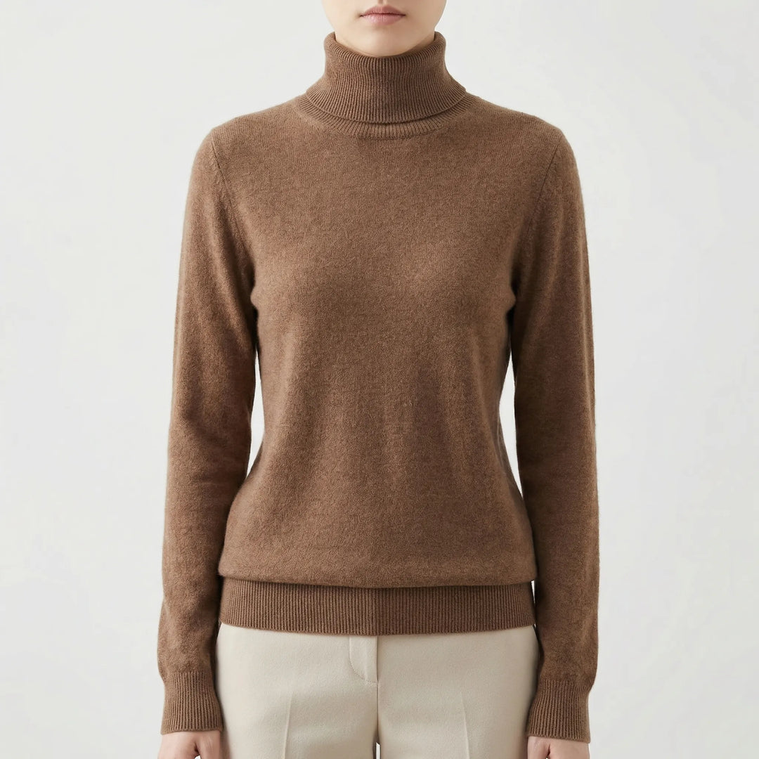 Neckova - Jersey de cuello alto de punto fino de corte ajustado