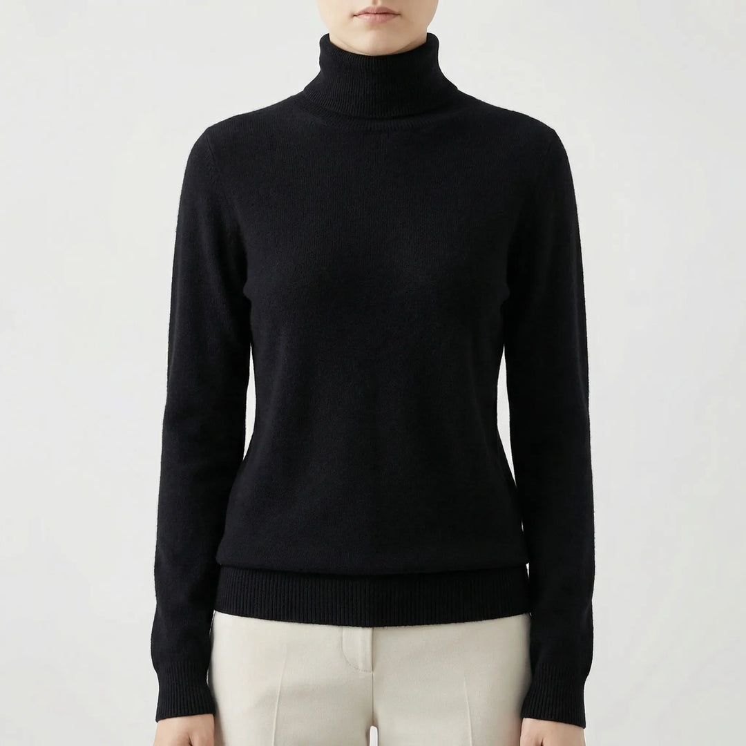 Neckova - Jersey de cuello alto de punto fino de corte ajustado