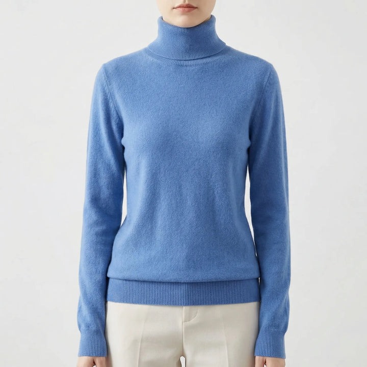 Neckova - Jersey de cuello alto de punto fino de corte ajustado