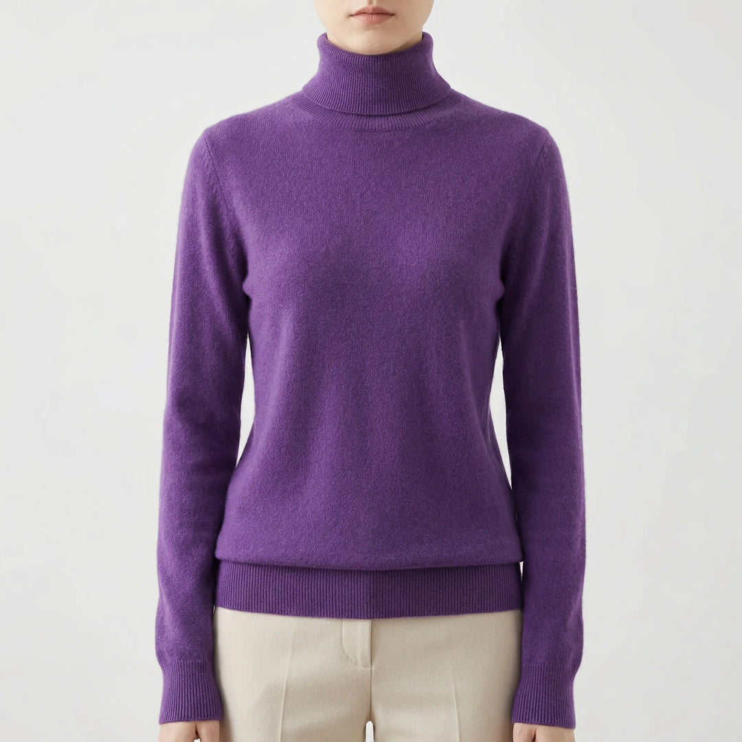 Neckova - Jersey de cuello alto de punto fino de corte ajustado