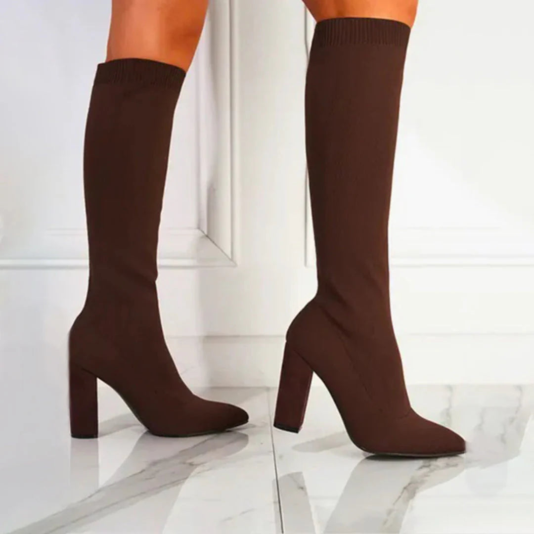 Botas elásticas hasta la rodilla para mujer
