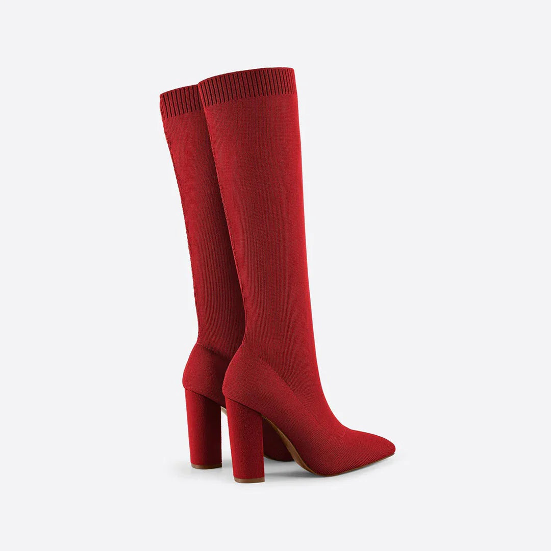 Botas elásticas hasta la rodilla para mujer