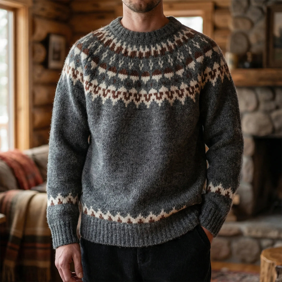 Nordrvik - Jersey de cuello redondo con estampado Fair Isle