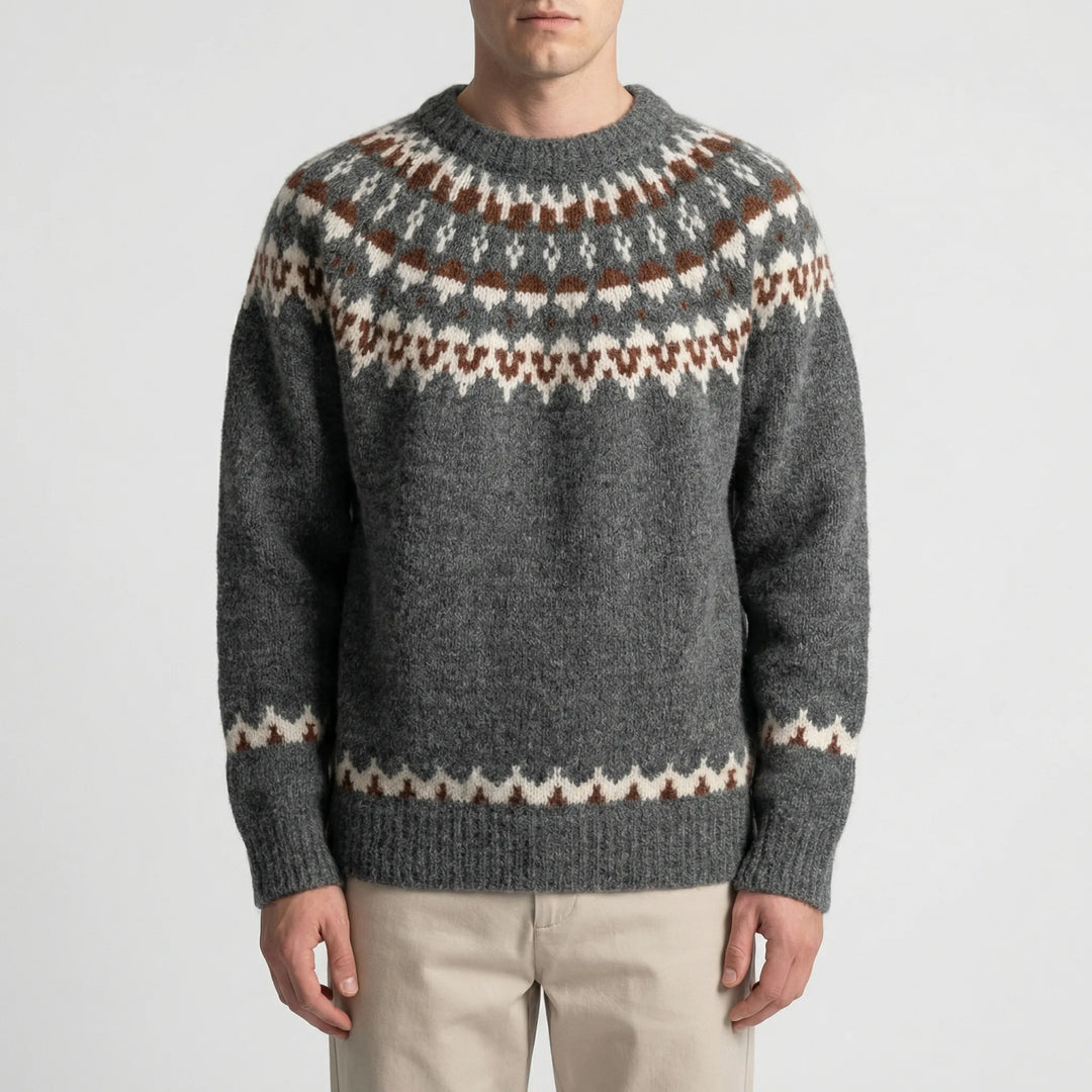 Nordrvik - Jersey de cuello redondo con estampado Fair Isle
