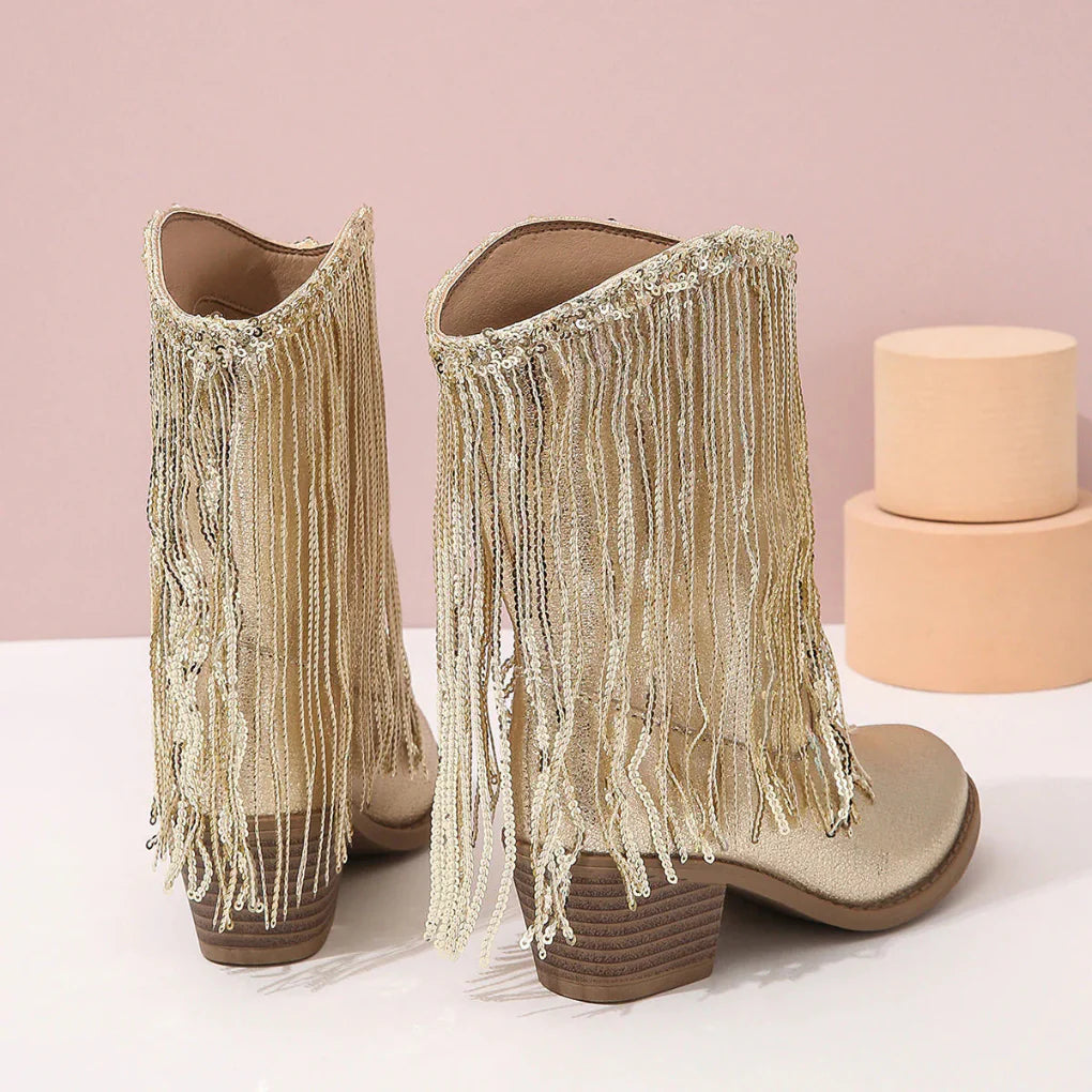 Botines elegantes con borlas para niña