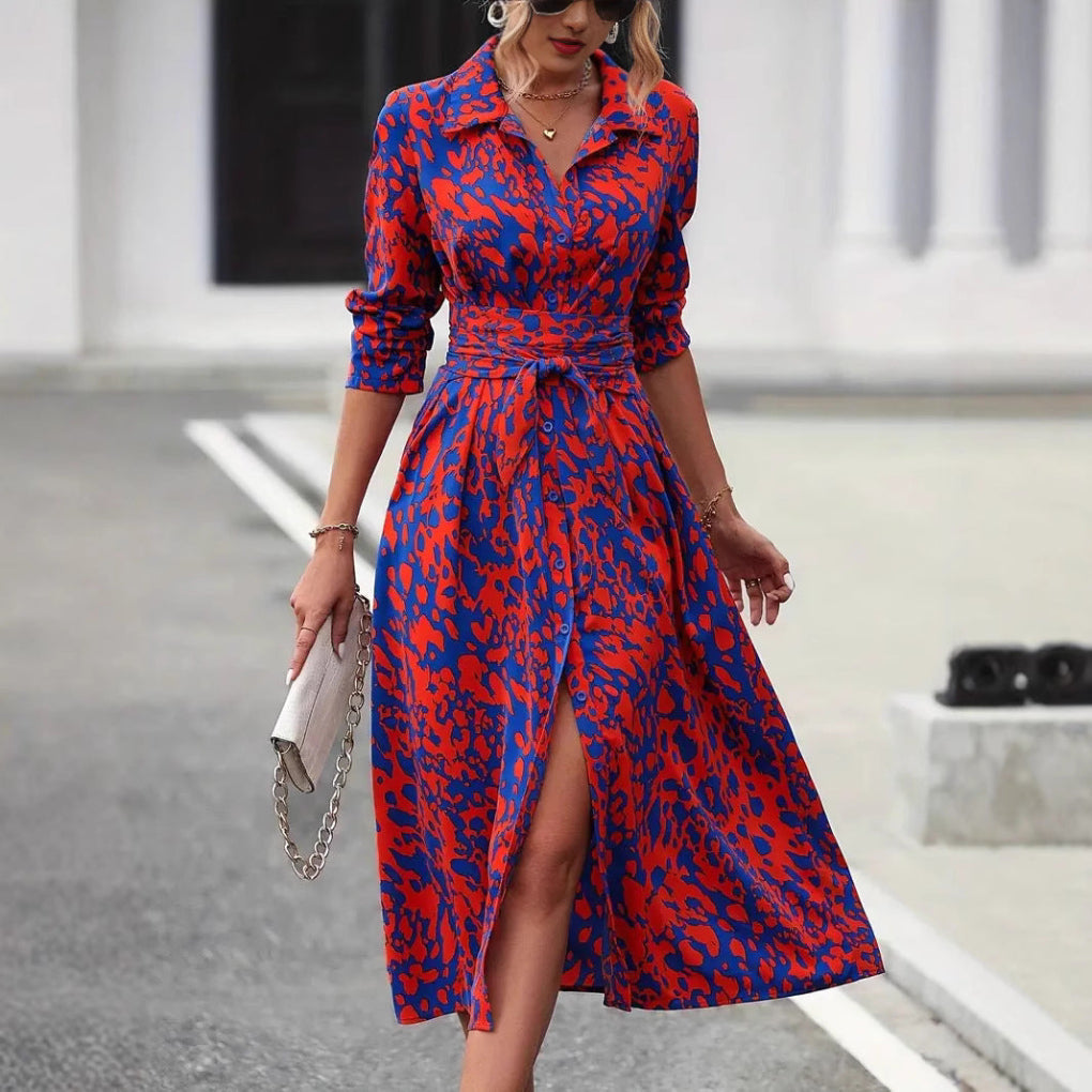 Vestido midi de corte en A con cinturilla ajustable