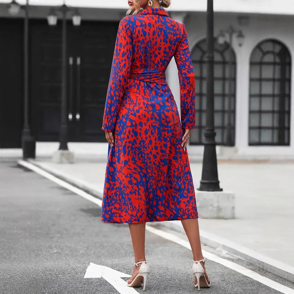 Vestido midi de corte en A con cinturilla ajustable, vista lateral