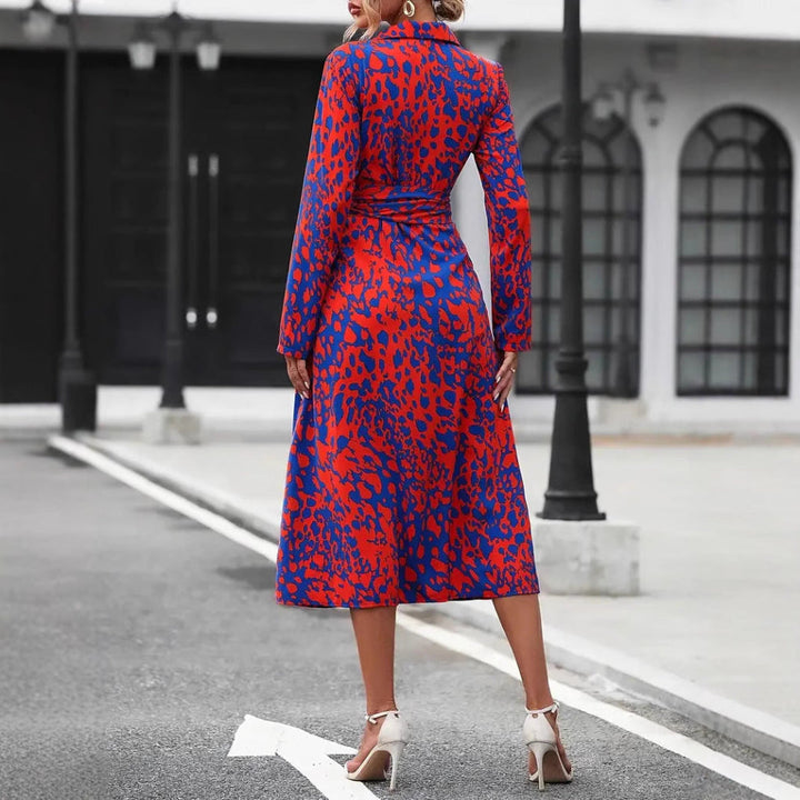 Vestido midi de corte en A con cinturilla ajustable, vista lateral