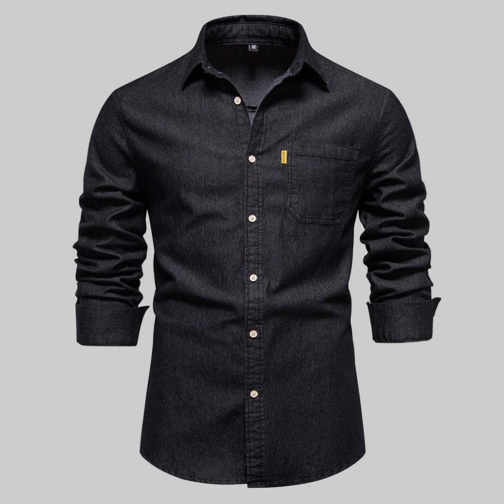 Camisa de Denim de Manga Larga para Hombres