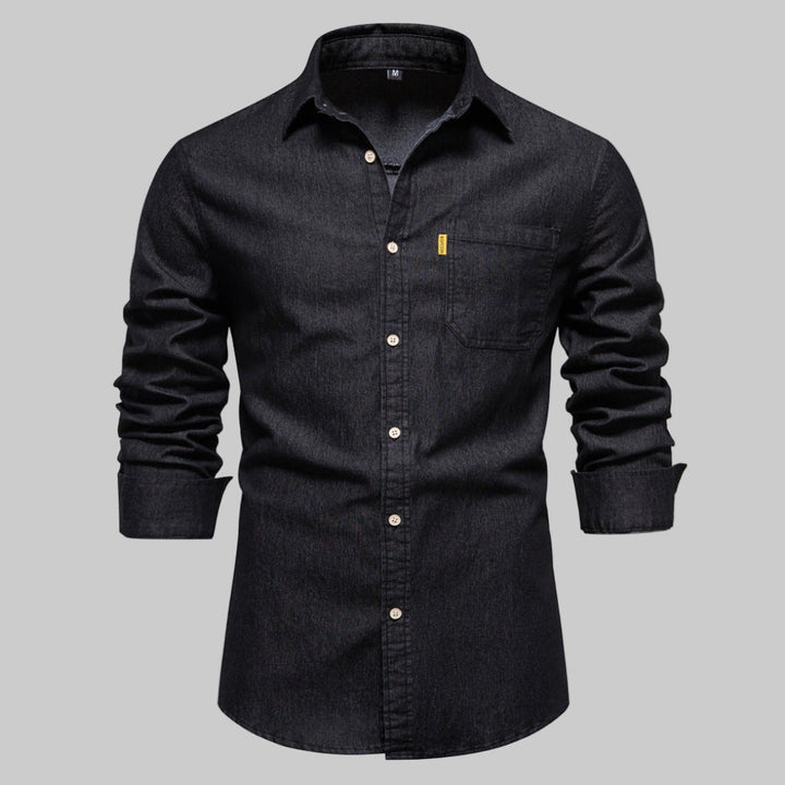 Camisa de Denim de Manga Larga para Hombres