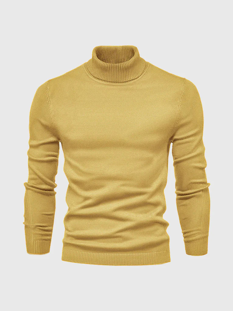 Suéter de Cuello Alto para Hombres – Lavable y Versátil