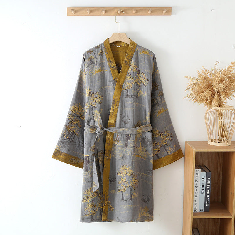 Bata de Algodón Kimono Ligera para Hombres